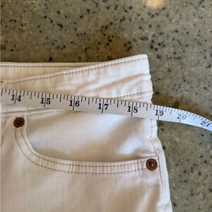 Women’s White Distressed Hem Jeans, Size 16